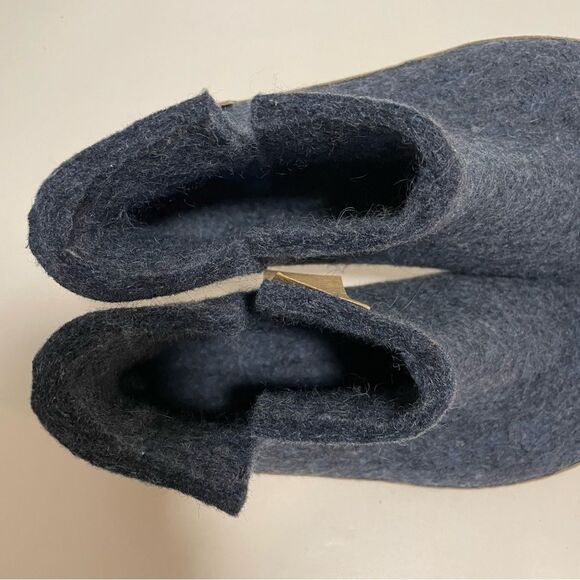 Glerups Wool Boots Sleepers Leather Sole Size 39 in Denim NEW - Picture 8 of 10